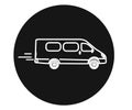 Minibus on a black background. Silhouette. Vector Royalty Free Stock Photo